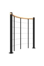 Balustradă de parapet cu corzi inferioare și balustradă din lemn rotundă