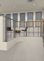 Balustradă de parapet cu corzi inferioare și balustradă din lemn dreaptă - imagine 3