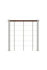 Balustradă de parapet cu corzi inferioare și balustradă din lemn rotundă - imagine 4