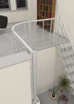 Balustradă de parapet cu corzi inferioare și balustradă din lemn dreaptă - imagine 4