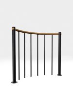Balustradă de parapet cu bare verticale și balustradă rotundă din lemn