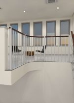 Balustradă de parapet cu bare verticale și balustradă din lemn dreaptă - imagine 3