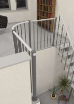 Balustradă de parapet cu bare verticale și balustradă din lemn dreaptă - imagine 4