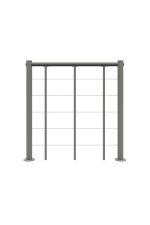 Balustradă pentru parapet cu corzi inferioare și balustradă din PVC - imagine 2